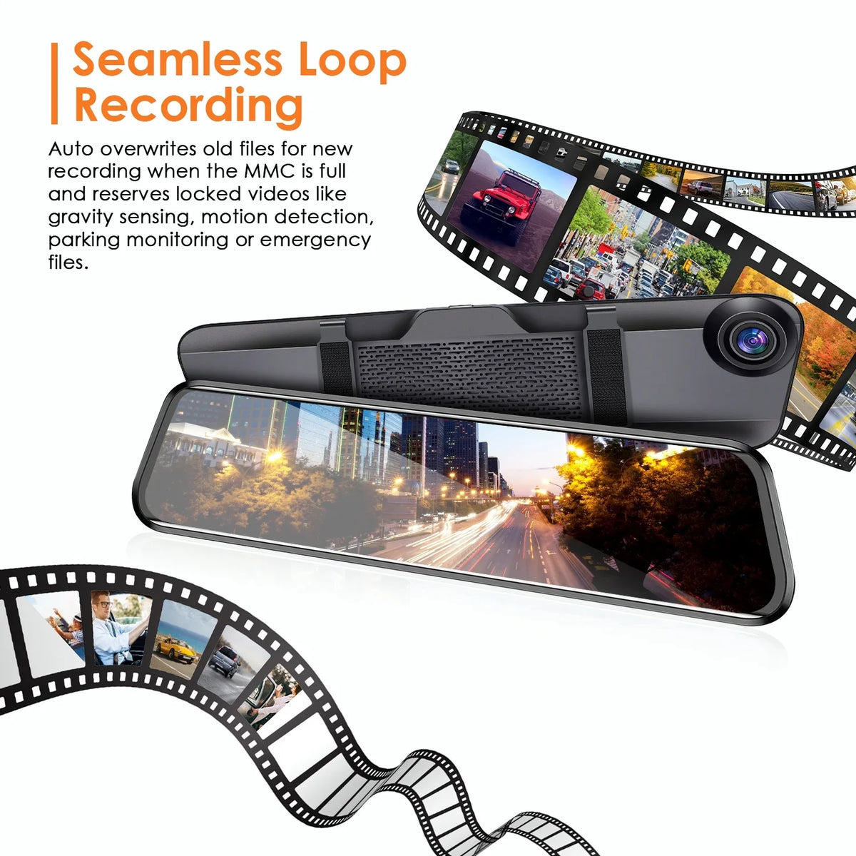 170° DVR Night Monitor Vision, Angle Car Dual Recorder G-Sensor, with Lens Camera Parking 4K Cam HD Dash iMounTEK