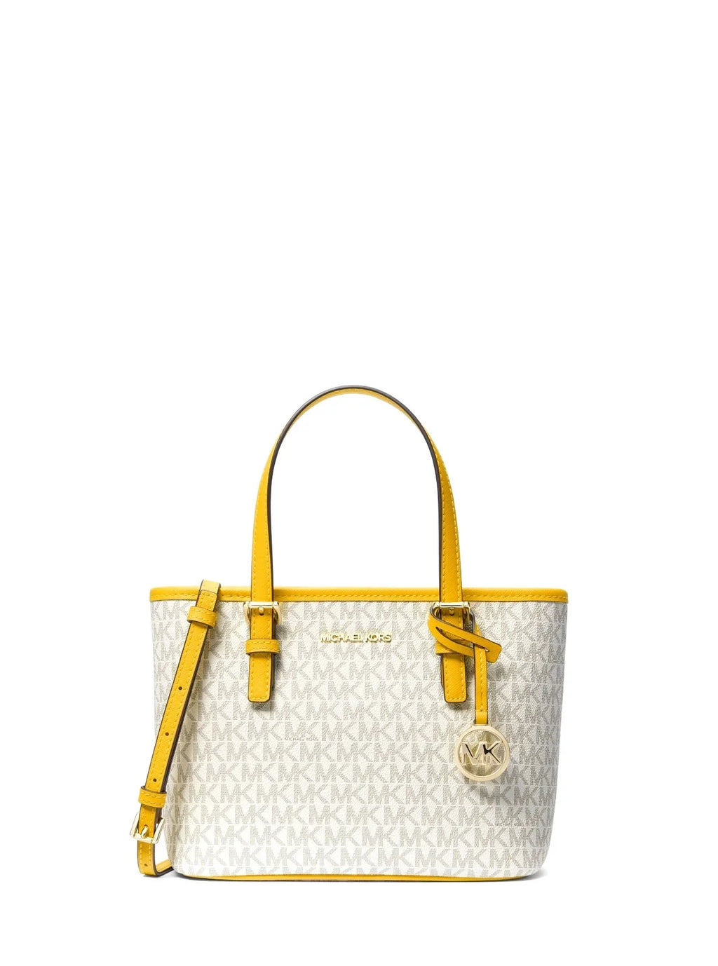 Bag Yellow Set Jet Kors Logo (Jasmine Multi) Extra-Small Travel Tote Women's Top-Zip Michael