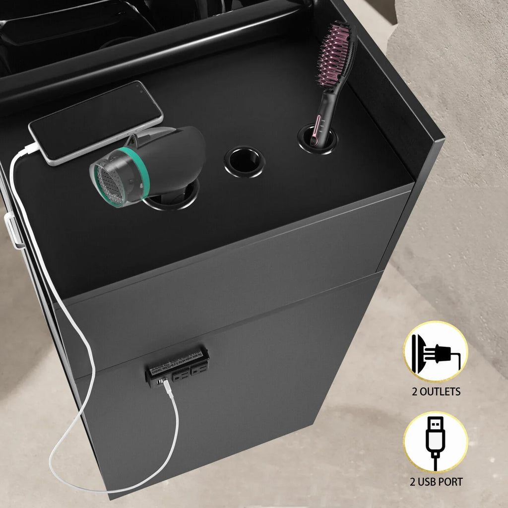 Artist Hair USB,Hair Salon Dryer Trap,Drawer() hand Beauty Sink Station Holes,P Backwash with Shampoo