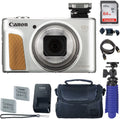 HS Premium Batteries with Tripod Camera Canon PowerShot Card + 2 + Camera GB Case (Silver) SX740 + Digital 64