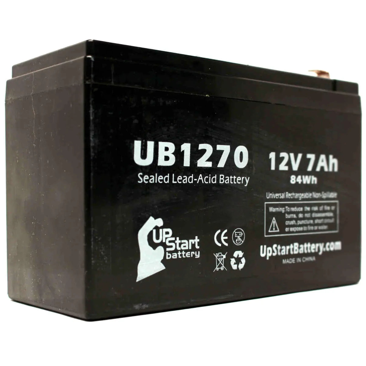 to Universal 4 Replacement - - Battery F1 2x UB1270 Terminal Includes 7000mAh, F2 Upsonic Pack AGM, Adapters Compatible (12V, Battery F1 Acid Sealed Terminal, PCM200 Lead SLA) - 7Ah,