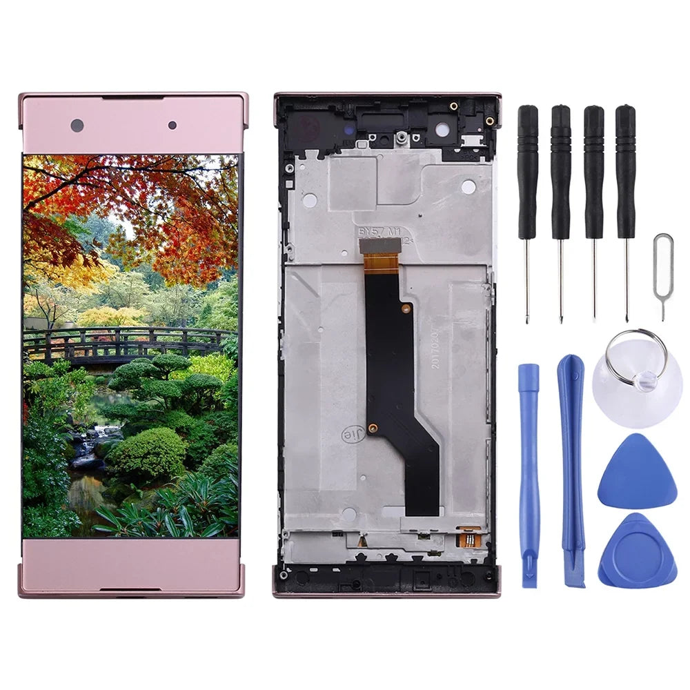 G3112 Parts LCD Assembly Frame Sony with Cellphone OEM Digitizer Repair G3116 Screen XA1 Full for Xperia G3121