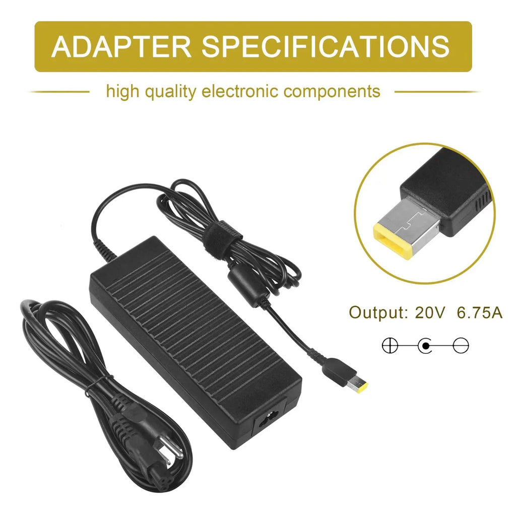 Y50-70 Y40-70 Adapter CJP-Geek 135W Charger 6.75A for 20V Cord Y40-80 Lenovo Power AC