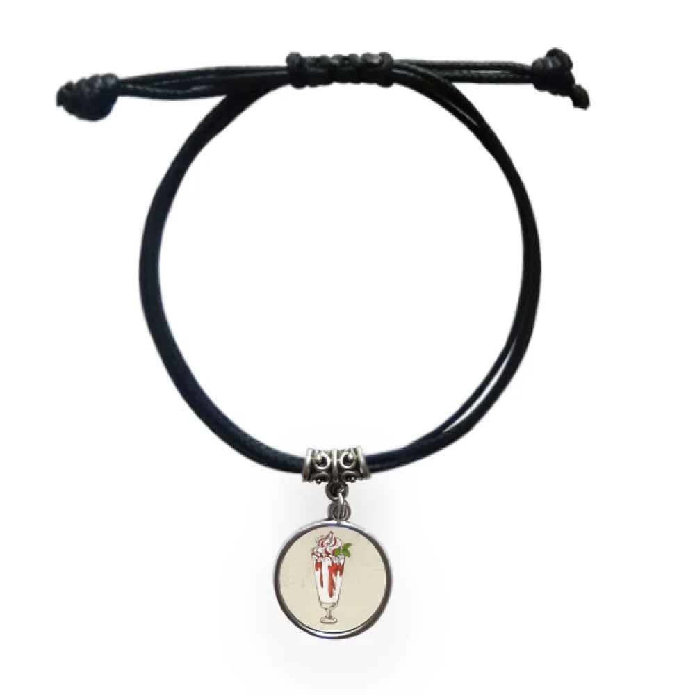 jewelry leather white cup ice rope bracelet black red wristband