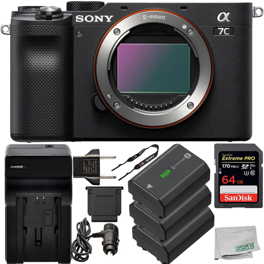 Replacement Digital Supplied (Body 2x Extreme Includes: Camera & More Bundle Sony Mirrorless FZ100 Alpha PRO Memory Essential SanDisk with - Batteries Card, Only, a7C Seller 64GB Accessory )