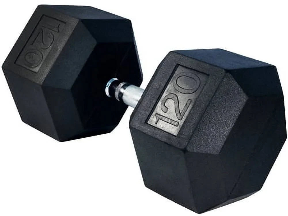 Rubber Hex lbs (New) Fitness 120 Coated Dumbbell French