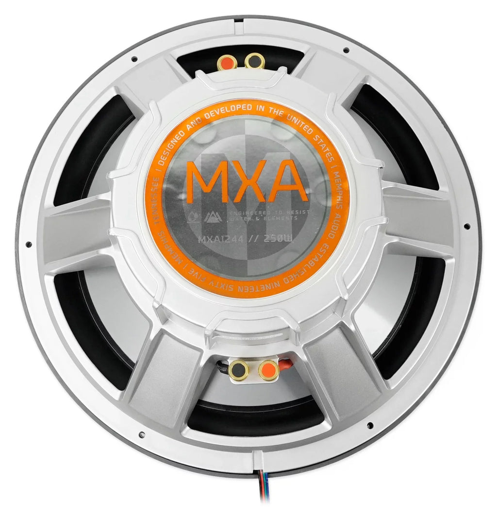 MXA1244 Memphis Audio 12" Watt Subwoofer Boat Marine LED Sub 4-Ohm Dual 500