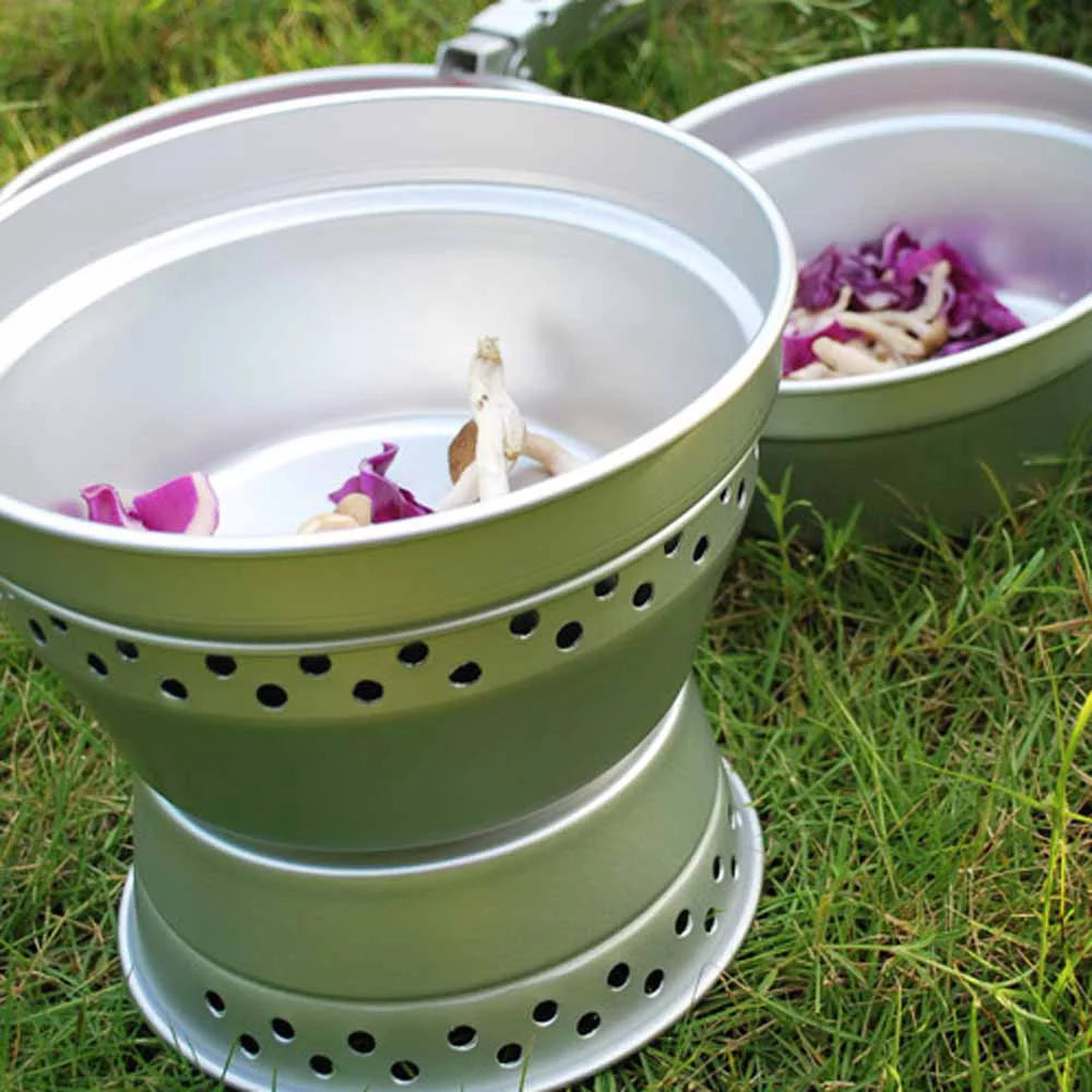 Arealer Mess Cooking Stove Backpacking with for Pan Portable Gripper Cookware Camping Stand Spirit with Hiking Set BBQ Pot Picnic Kit