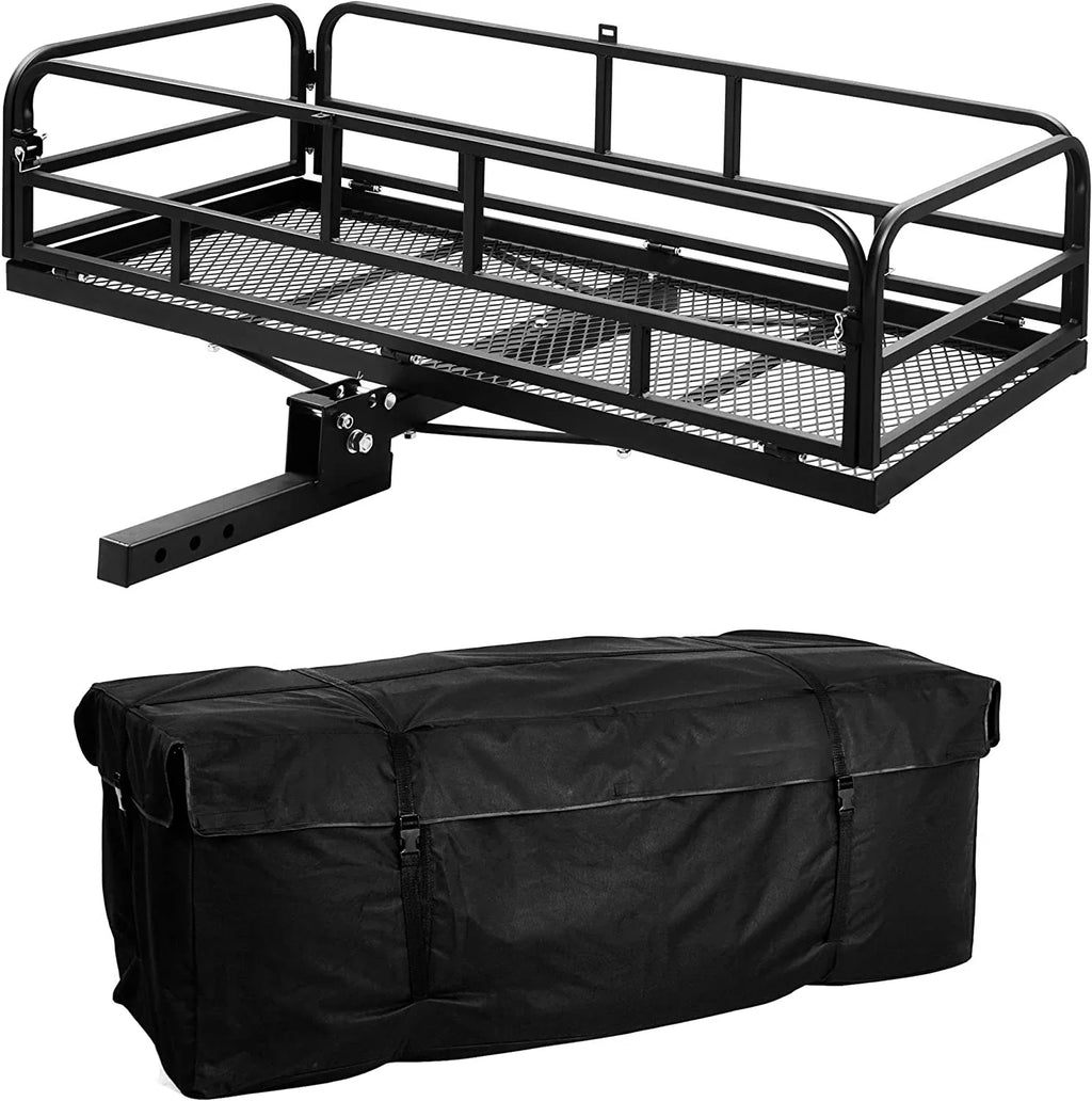 with Waterproof 500 x Fold SUV 2 Carrier Up Inch Bag Traveling Heavy Basket Folding Luggage Inch Lbs Rack Pickup Camping 60 Cargo Hitch 24 for Cargo Capacity Receiver Duty