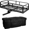 with Waterproof 500 x Fold SUV 2 Carrier Up Inch Bag Traveling Heavy Basket Folding Luggage Inch Lbs Rack Pickup Camping 60 Cargo Hitch 24 for Cargo Capacity Receiver Duty