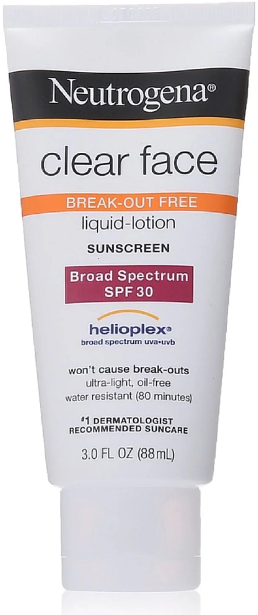 Free oz Break-Out Face SPF 2) Neutrogena Clear 3 Sunscreen 30 (Pack of Liquid-Lotion