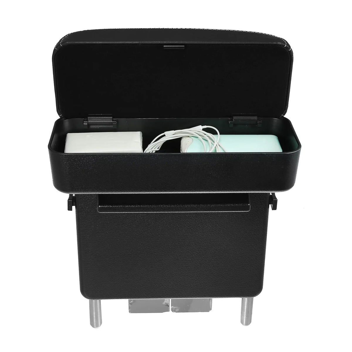 White Armrest Box Adjustable Center Armrest Car Storage Seat with Leather Organizer Line Box Gap Armrest PU