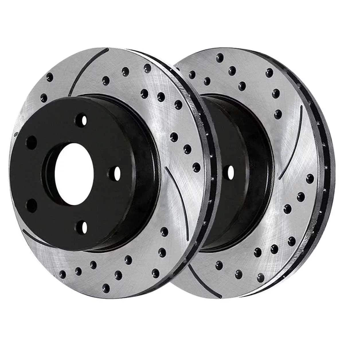 2.0L Brake 1.8L AutoShack FWD 2011 Rotors Driver Pair AWD Passenger 2008-2017 for of PR63039LR Slotted 2012 2 Mitsubishi and Front Lancer Side Drilled 2007-2010 Dodge Replacement Caliber 2.4L