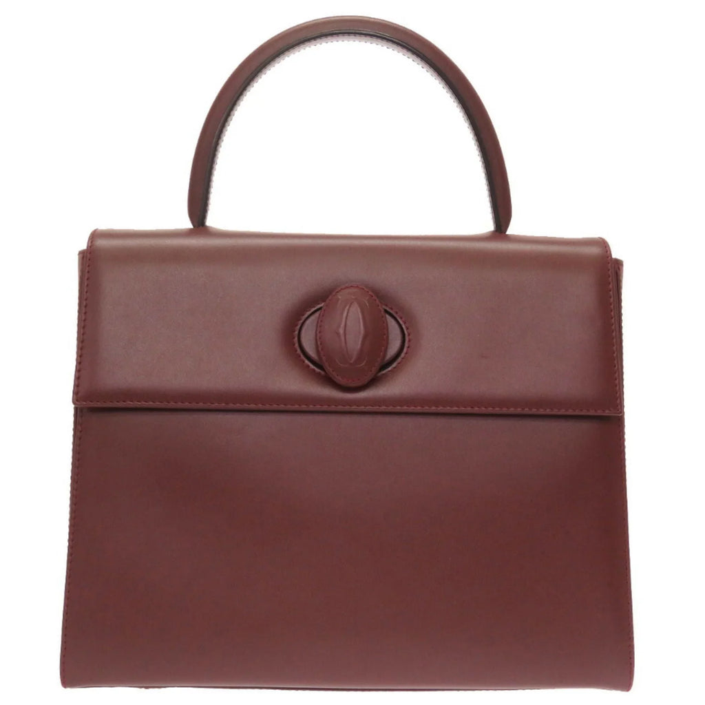 red line Cartier (Good) handbag must Pre-Owned bordeaux leather