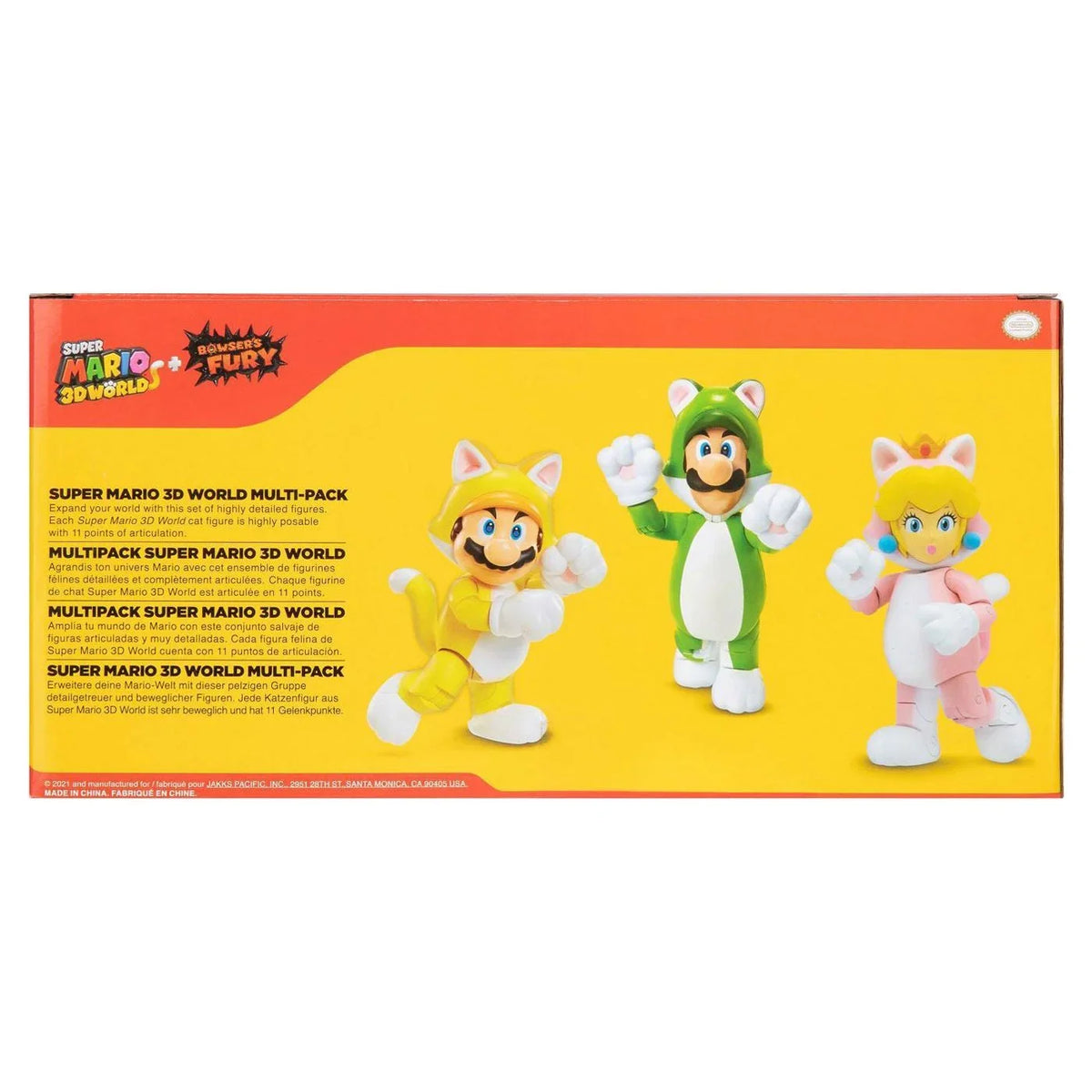 World Browsers Peach Super Luigi Fury 3D Mario Mario Figure Cat Toy Pack Multi