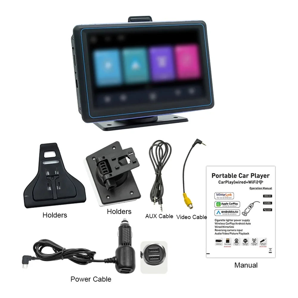 Auto Dual 5.0 Android Player Portable Portable 12 5.0 Compatible Car MP5 BT USB Car Nebublu Car Stereo Compatible Stereo,Receiver Pinnaco 7'' 720P Camera 720P Compatible Audio Car Dual Car USB