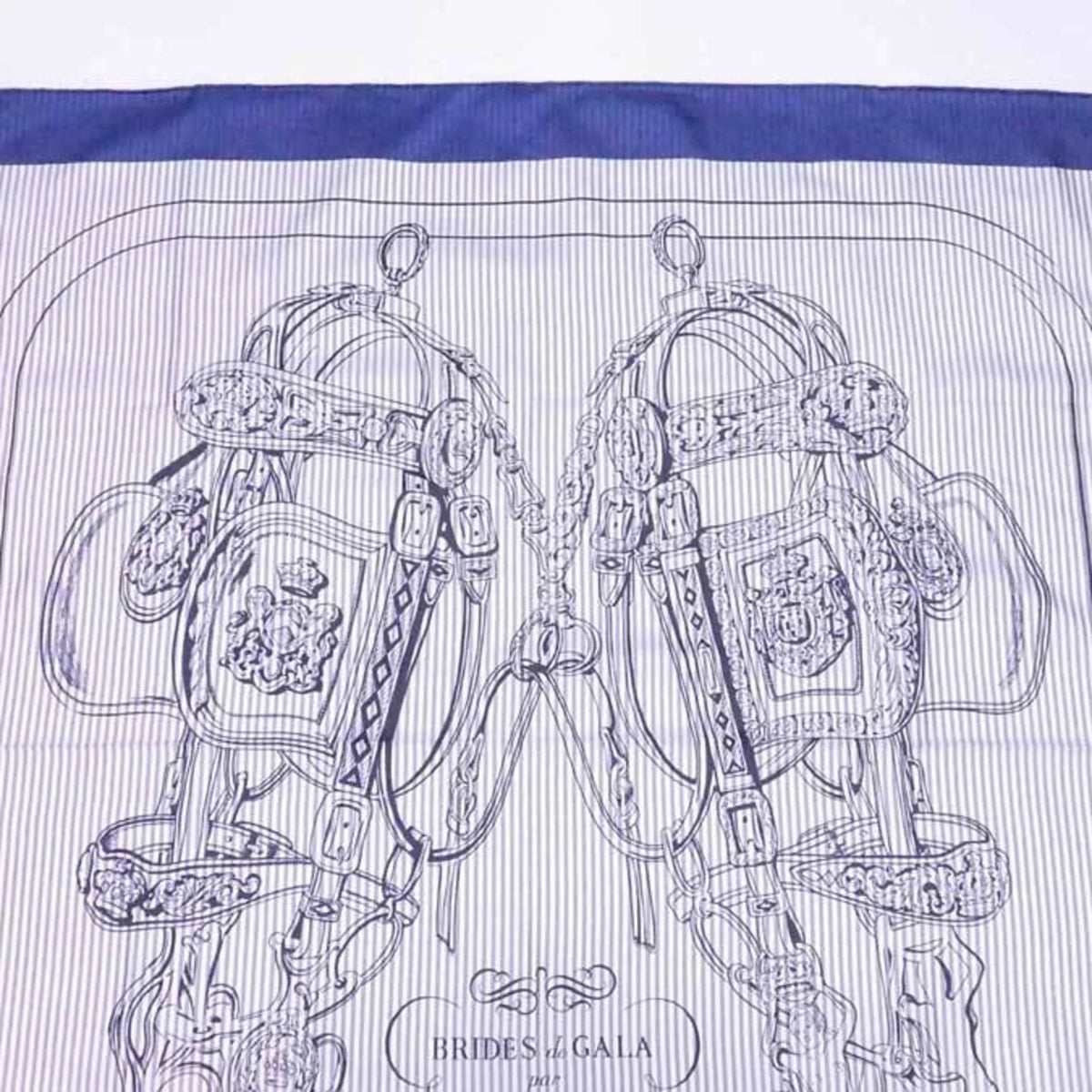 Carre white navy silk ladies Hermes de (Good) HERMES x BRIDES 90 Pre-Owned scarf GALA
