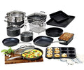 Ultra-Nonstick Aluminum Hard Oven Coating Set, Safe Stone 20 Safe, Cookware Piece Ti-Ceramic , Dishwasher Granite Anodized