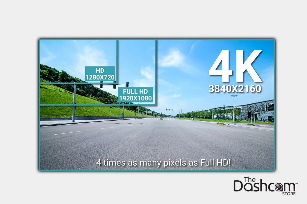 for Dual WiFi Memory Cloud-Capable Card Dashcam and GPS Front DR900S-2CH Vue 4K Lens 16 Rear GB w/