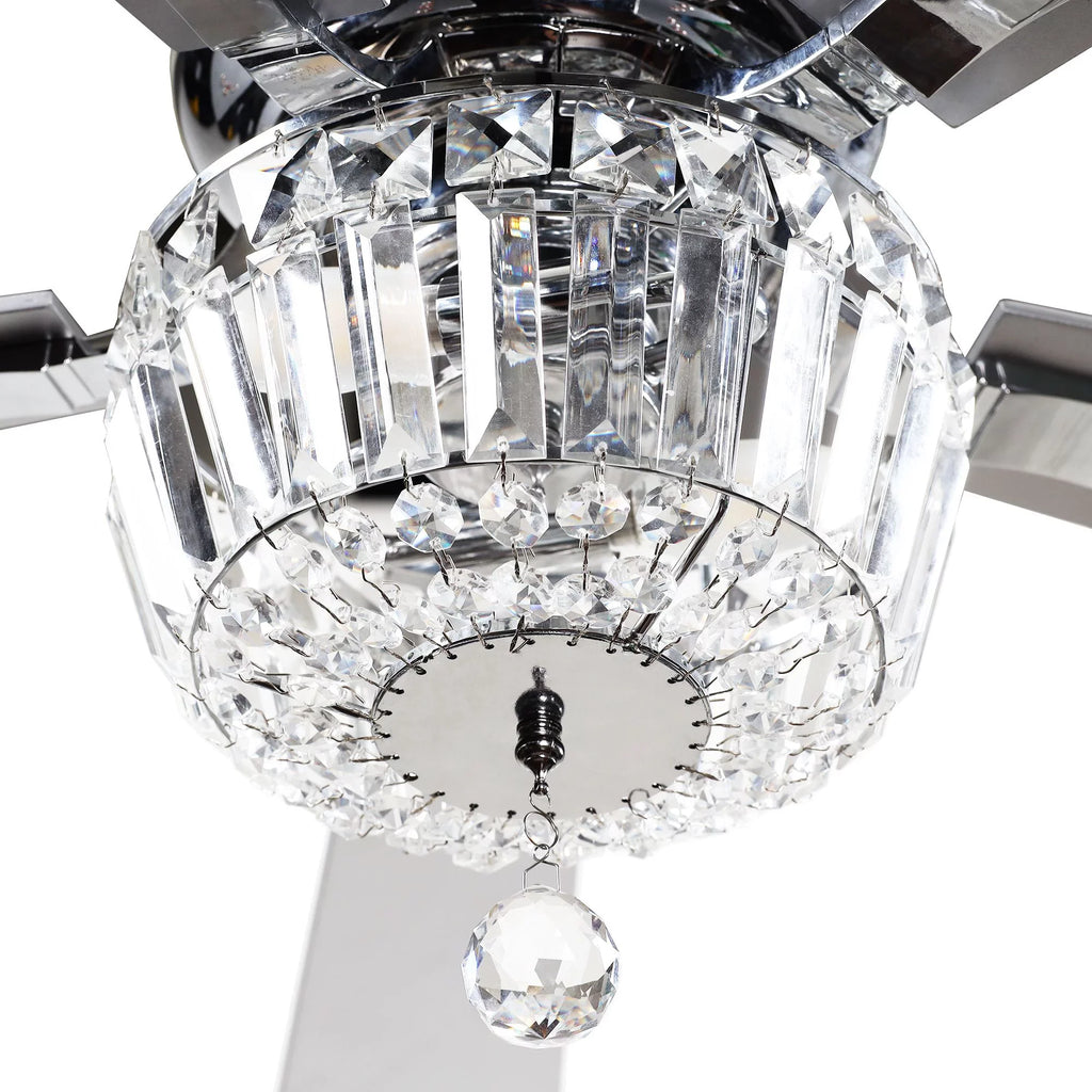 Bulb Ceiling Inches Nickel 5 Fan Parrot Ceiling Fan Included and Brushed Uncle with Reverse and Crystal Not Chandelier Fan Ceiling with 48 Blades, Remote Modern 2 Light
