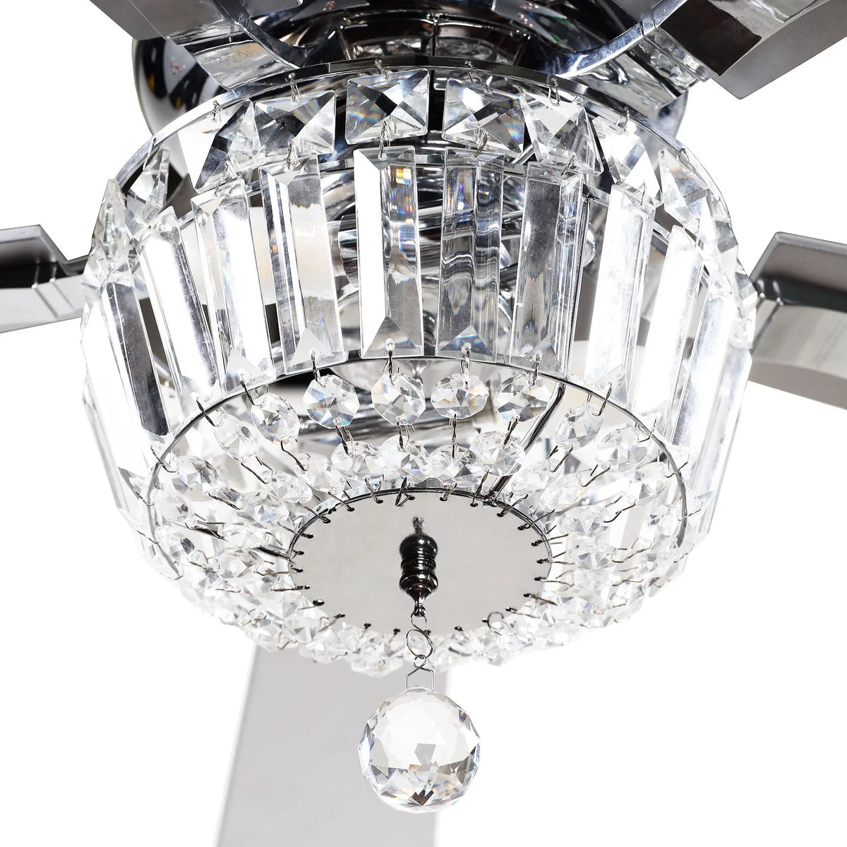 Bulb Ceiling Inches Nickel 5 Fan Parrot Ceiling Fan Included and Brushed Uncle with Reverse and Crystal Not Chandelier Fan Ceiling with 48 Blades, Remote Modern 2 Light