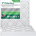 (4-Pack) Filterbuy Air Furnace Filters Pleated MERV HVAC AC 20x20x1 8