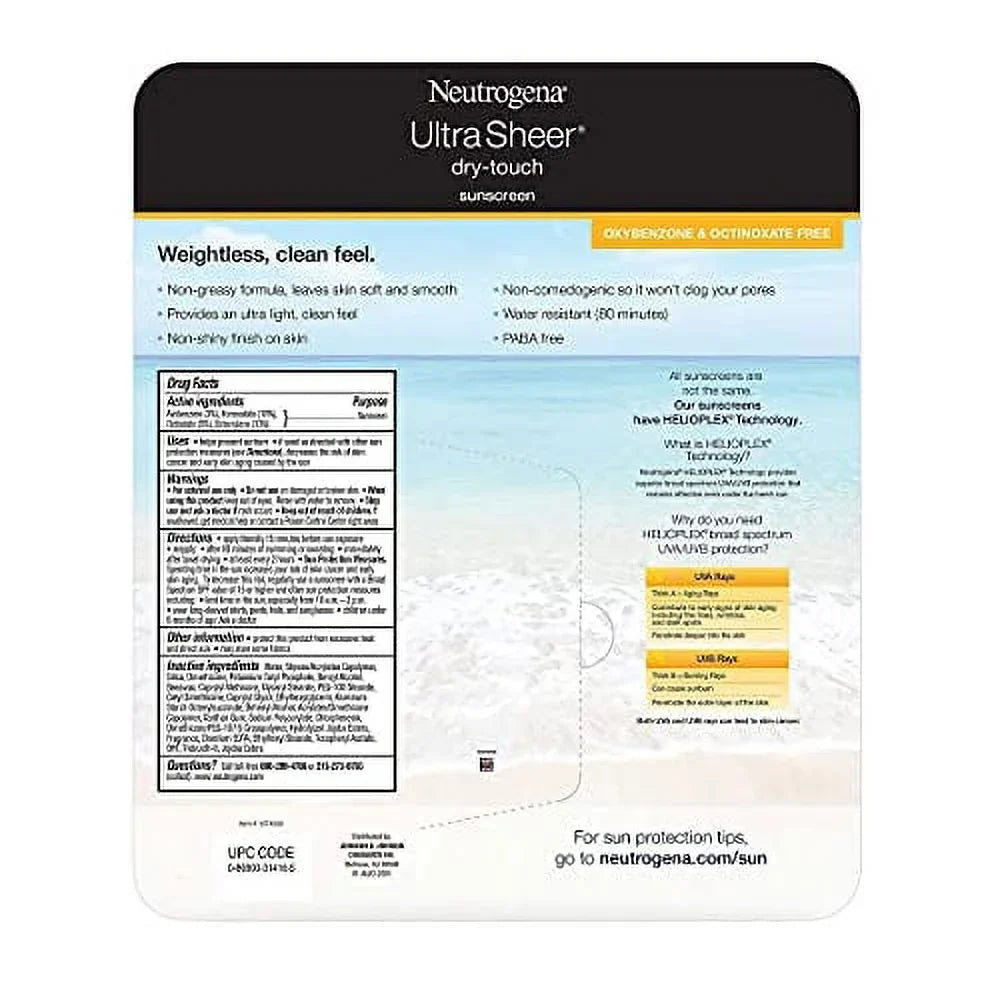Fl Spf Clean Light 55 Oz Fl 8 Wt Feel Net 5.0 +3.0 Fl Weight Oz Oz Sheer Sunscreen Ultra