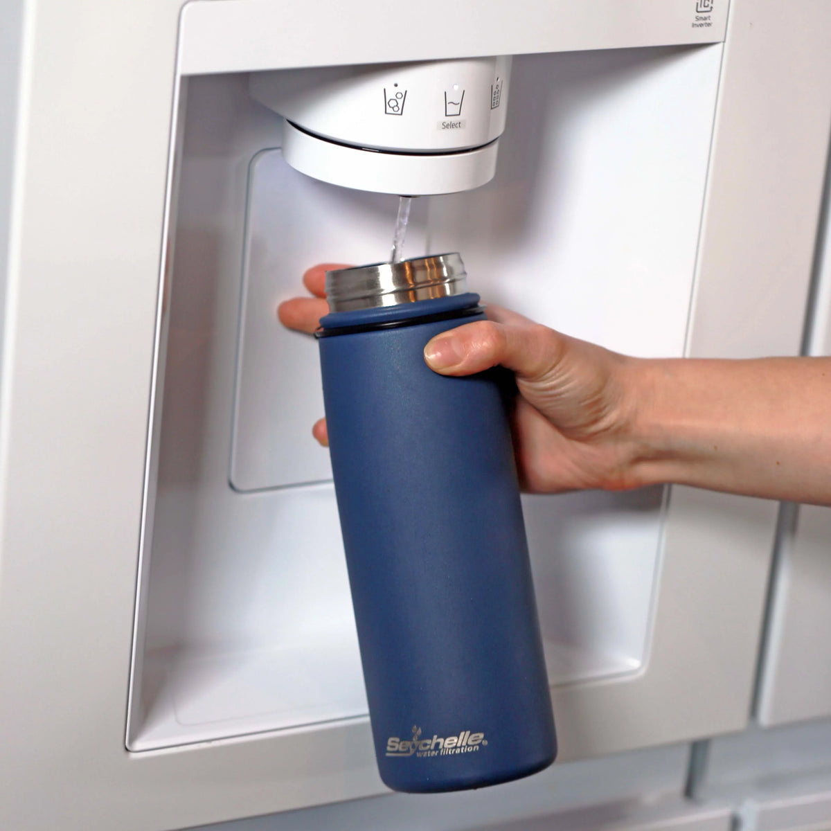 '- Insulated Vacuum Water Sealed Stainless - Steel Seychelle Alkaline Blue) (Metallic Water Double Bottle Bottle 26oz Filter Filter Walled - Water -