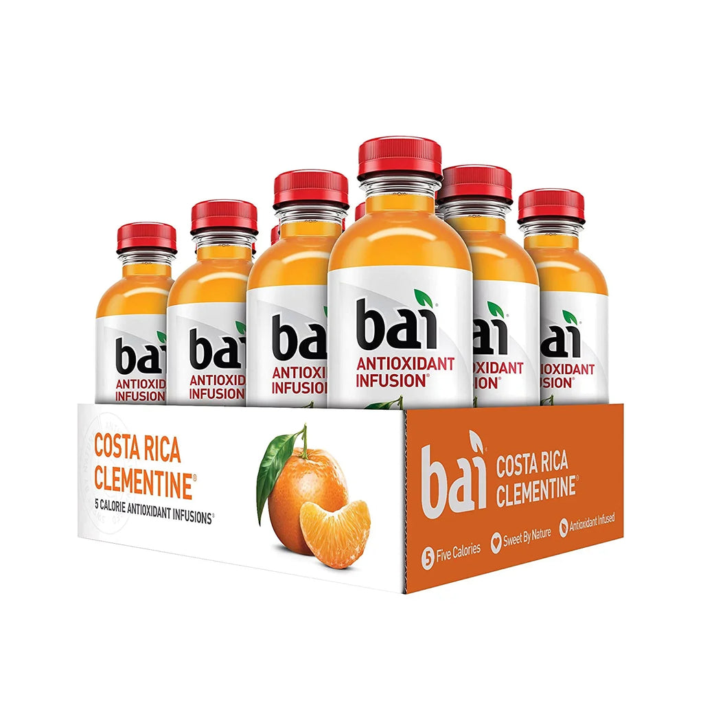 Flavored 18 Bottles, Antioxidant 12 Ounce Bai Costa Infused Clementine, Rica count Water, Fluid Drinks,