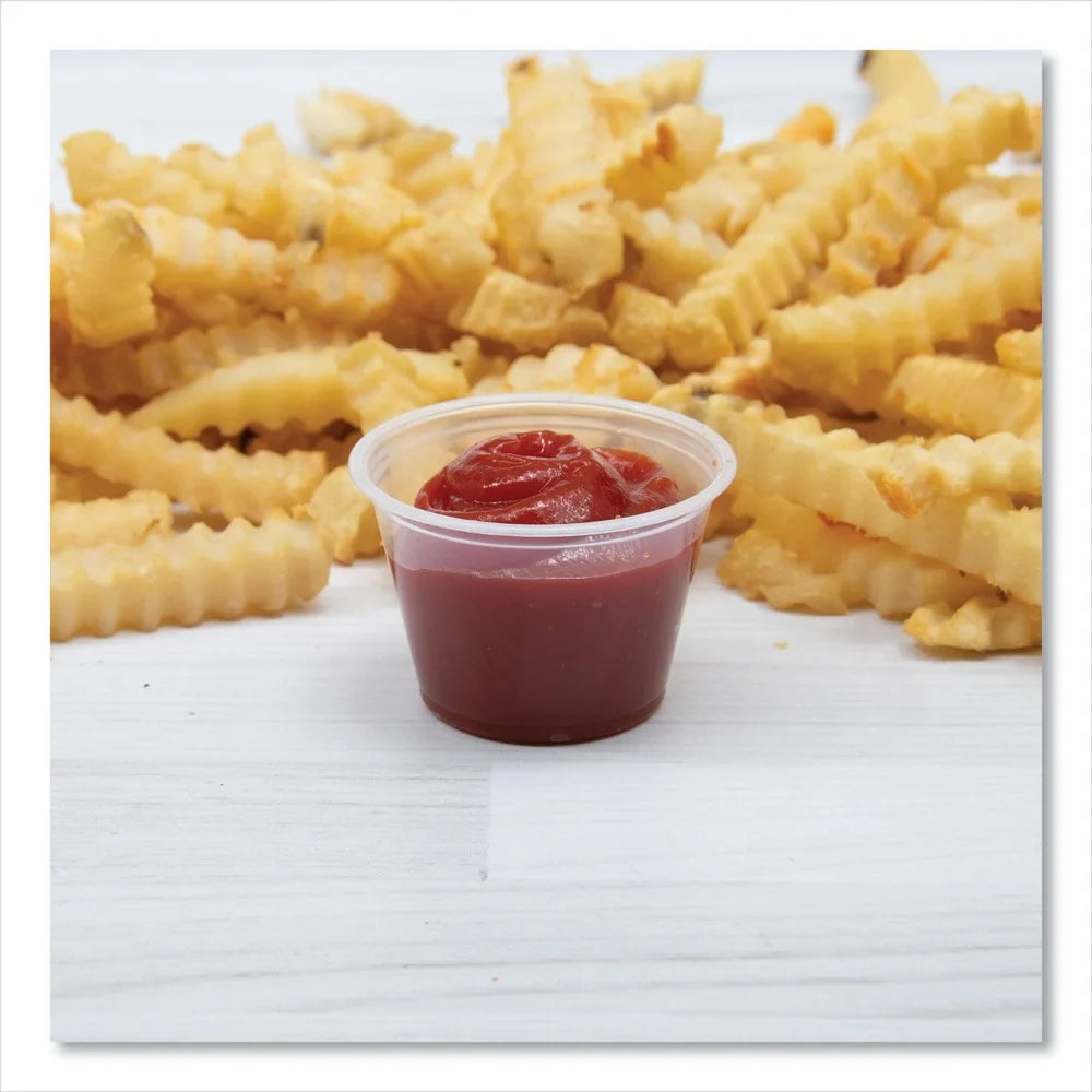 oz. (2500/Carton)] Portion Dart Complements - Polypropylene Conex Clear 400PC Containers 4