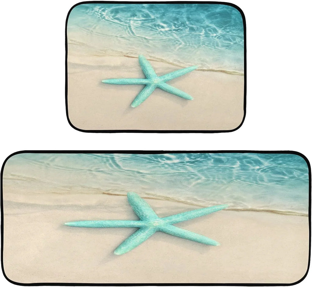 20x47inches Ocean Gift Carpet 20x28inches and Living Entryway Rug Kitchen Washable Starfish Floor Rugs Water Home Room Sea Beach Runner + Bedroom for Area Decor Mats Perfect Wave