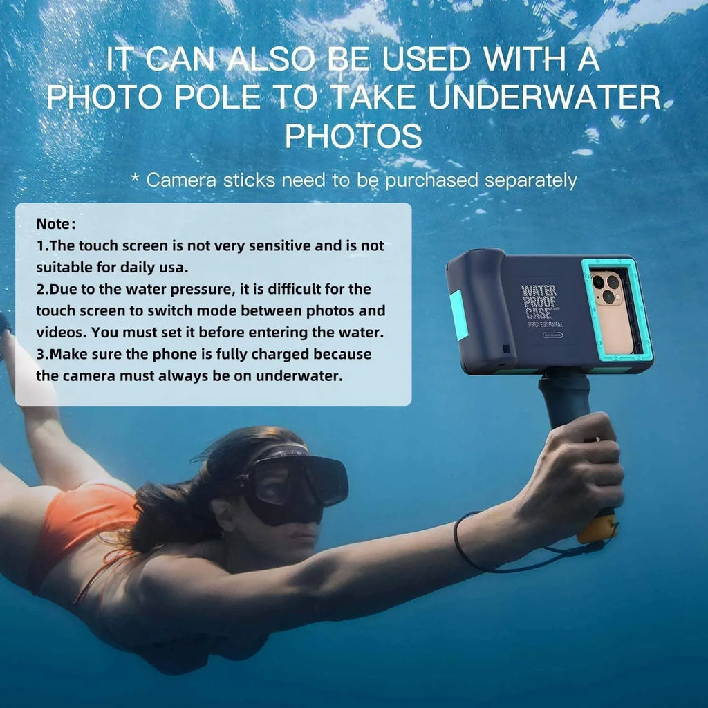 Mini 14/13/12/11 Professional Max Plus [15m/50ft] iPhone Cover(Blue) Note10/9/8/S10/9/8 Pro Waterproof for Diving Xr/X/Xs/Samsung Case Phone Video Snorkeling Photo Ultra Underwater Galaxy