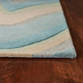 8' Runner - Hand HomeRoots 9'3" Rug x Waves Ocean Abstract Tufted Blue Beige 12'3"