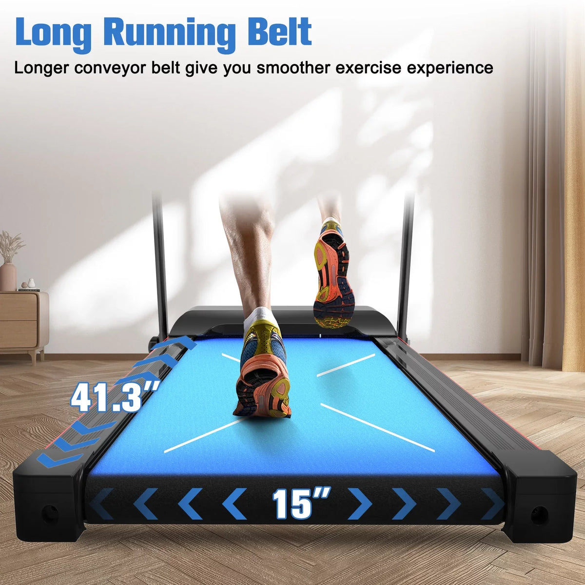0.5-7.5mph, Treadmill 220lbs Sports Pad, Walking Relife with Foldable Incline