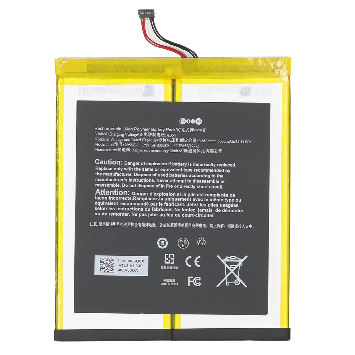 9th Release Battery A2110 2019 For Tool 2955C7/26S1015 HD 10 Gen Replacement Fire M2V3R5 Amazon