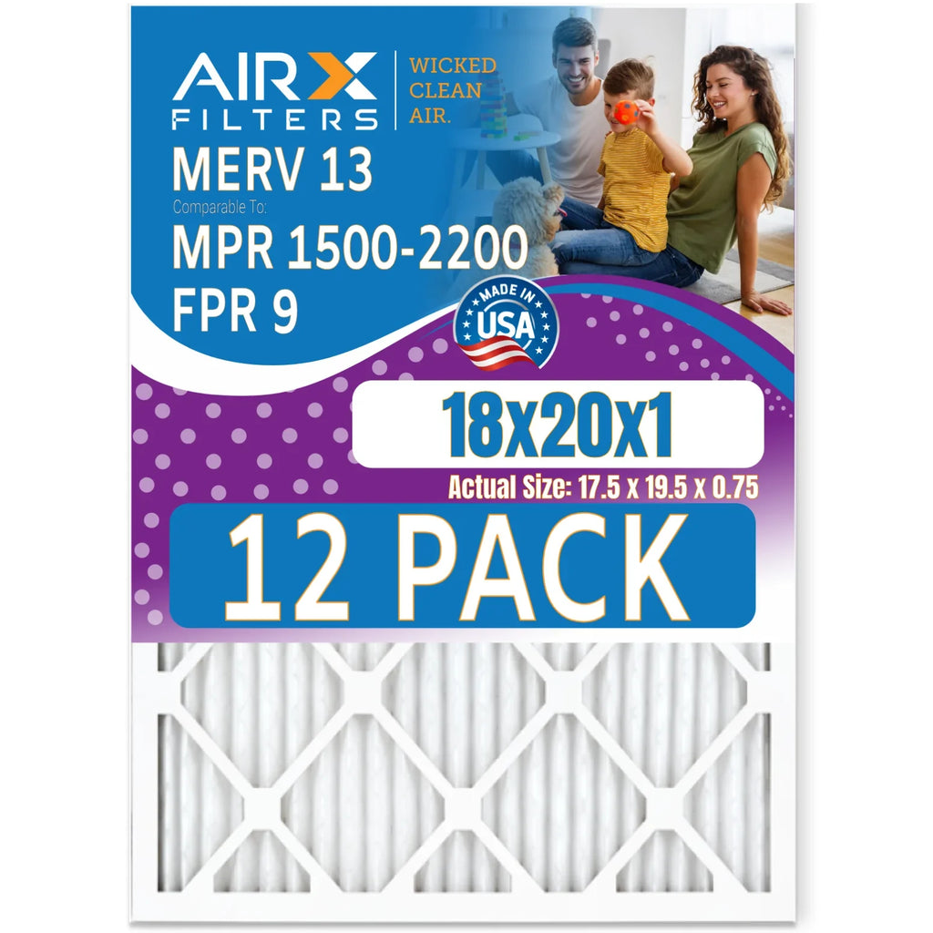 WICKED by 13 in Made - CLEAN & Air 12 AIRX - Furnace Pack 2200 18x20x1 to FILTERS MERV USA 9 of Rating, Comparable AIR. Filters 1500 Filter FPR MPR