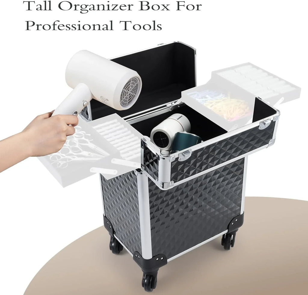 Rolling Joligrace Case Makeup Trolley Box Large Organizer Makeup Cosmetic