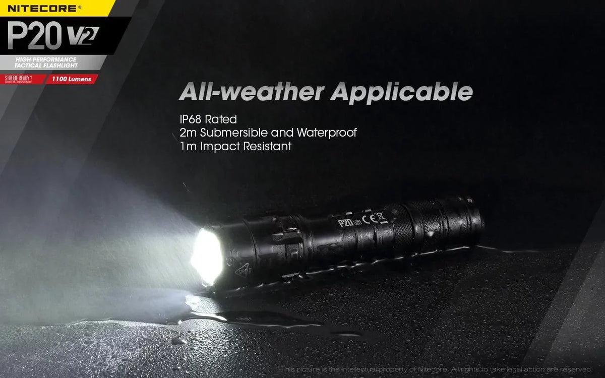 XP-L2 V6 Battery 1100 LED Nitecore w/NL1834R - Tactical Cord USB V2 Combo: Lumens CREE +Free Eco-Sensa Flashlight P20 -