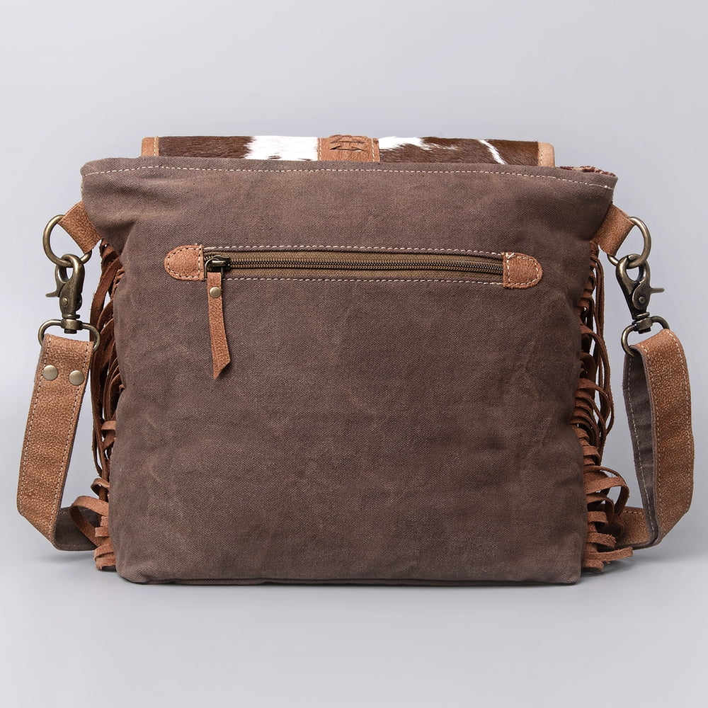 women western Body Upcycled purse Genuine KB KB483 OHLAY Leather handbag Cross Canvas bag Hair-On