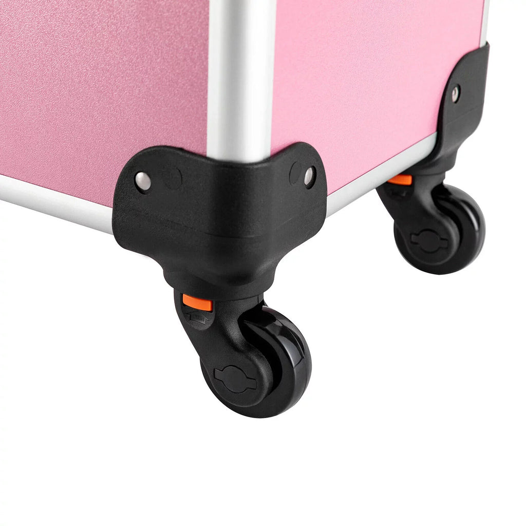Trolley Wheels Professional Cosmetic Rolling Train 4-Tier Miumaeov Makeup Case Organizer Storage Makeup with