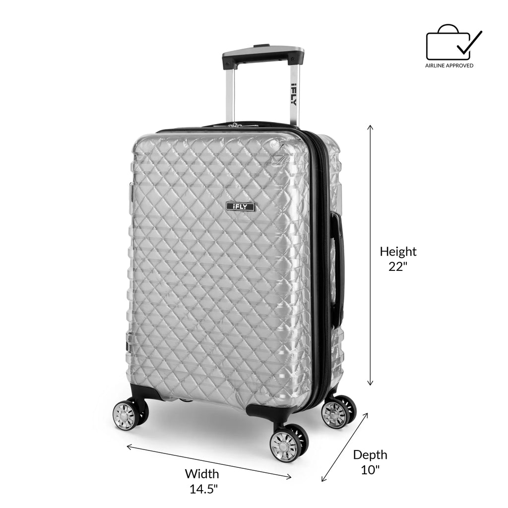 Hardside pack) Carry-On Spectre Clear 20", Versus Lugagge, iFLY Silver (2