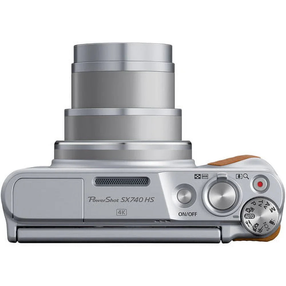 HS Premium Batteries with Tripod Camera Canon PowerShot Card + 2 + Camera GB Case (Silver) SX740 + Digital 64
