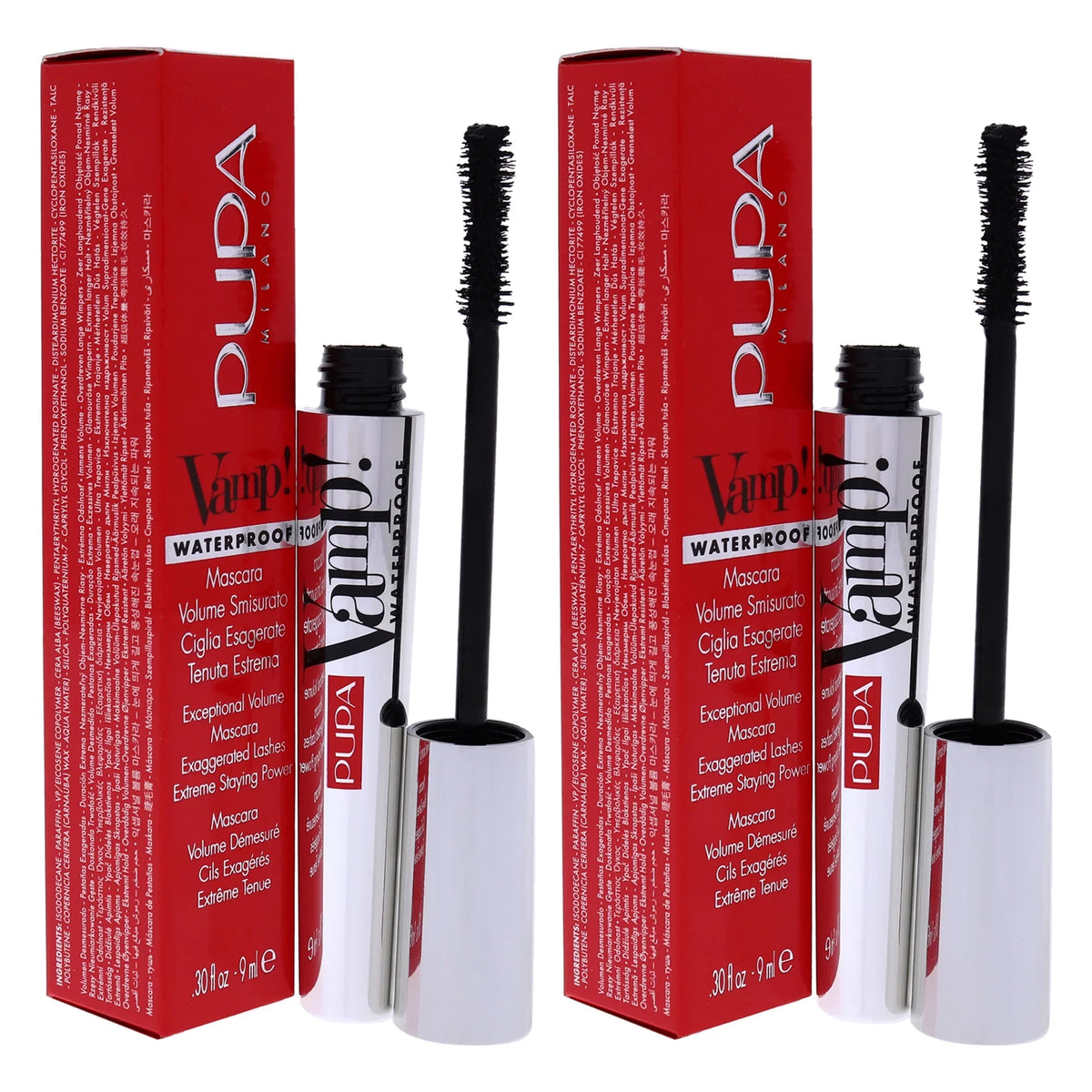 Mascara Extra Pupa of - 001 - oz Waterproof Vamp! 0.30 Milano Mascara Pack 2 -