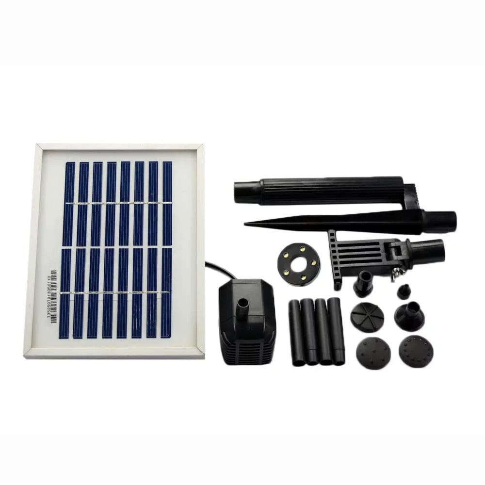 Pond Battery/Timer Watts Water ASC 1.6 Pump Garden LED Solar with Lights Kit