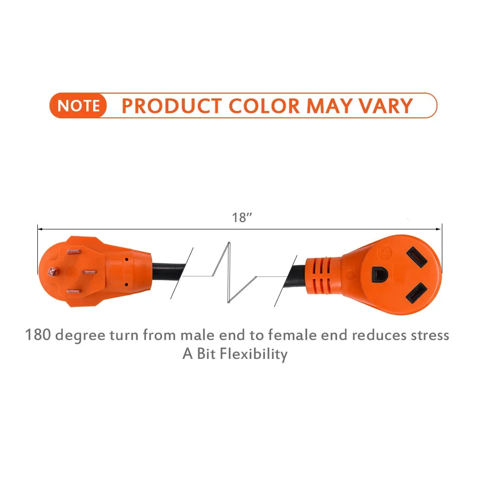 Duty Electrical Female with 18 50A MICTUNING Handle, Male Heavy Dogbone to Inch 3750W Adapter 30A 125V
