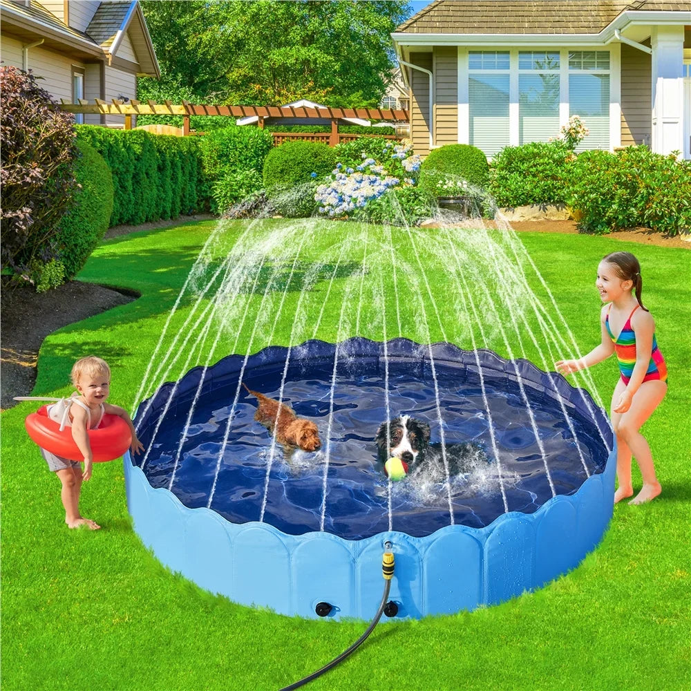 Outdoor, Design Foldable Swimming Sprinkler and XXXL Blue Indoor with Alden Dog Pools
