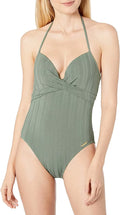 Swimsuit, Vince Ripple IGUANA Effect One-Piece 8 Wrap-Front US Camuto