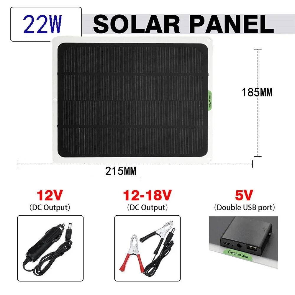 '- Charger Powered 22W Charge Solar RV, - Charger & Intelligent Automobile Panel-Built Solar etc… 12V Portable Maintainer MDHAND Battery in for Controller-Solar Car