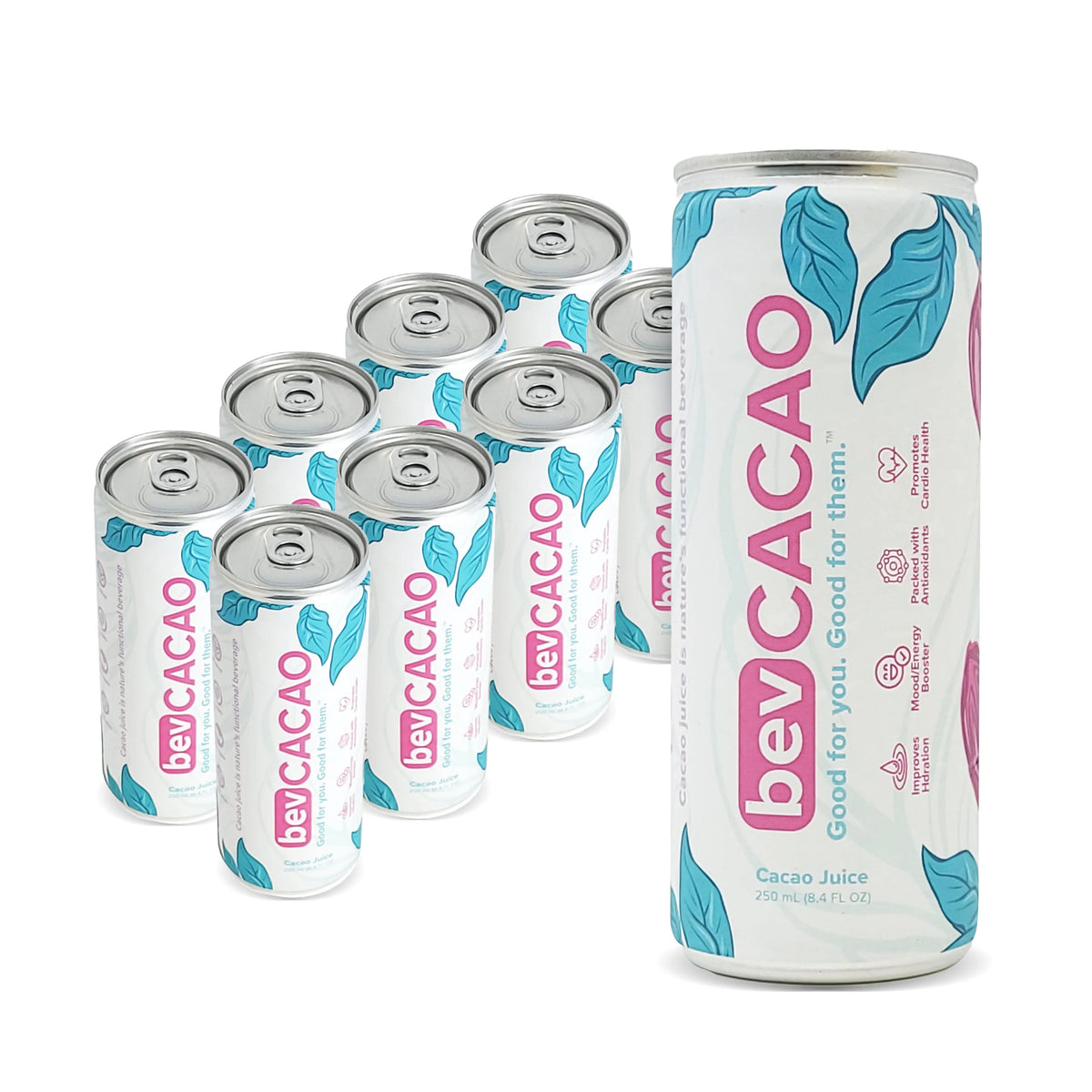 Boost Hydration. Electrolytes Drink| Healthy Natural Pod. the Energy Highest | Cacao Pack bevCacao Superfruit Improves Cocoa 8 Juice Antioxidant | 8.4oz of | Fruit Cans