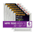 6-Pack Living 0.78) Allergen, (exact dimensions Filtrete 22x22x1, 21.69 Air x AC Healthy Ultra Furnace 21.69 x 1500, MPR Filter,
